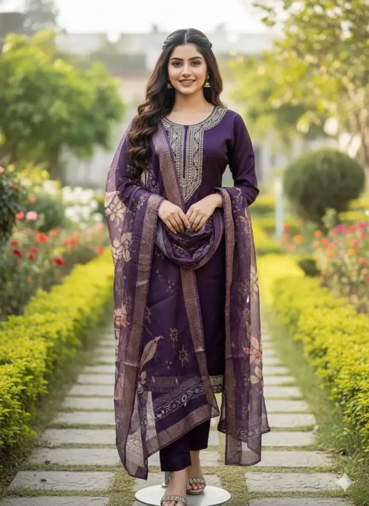 Graceful purple suit set