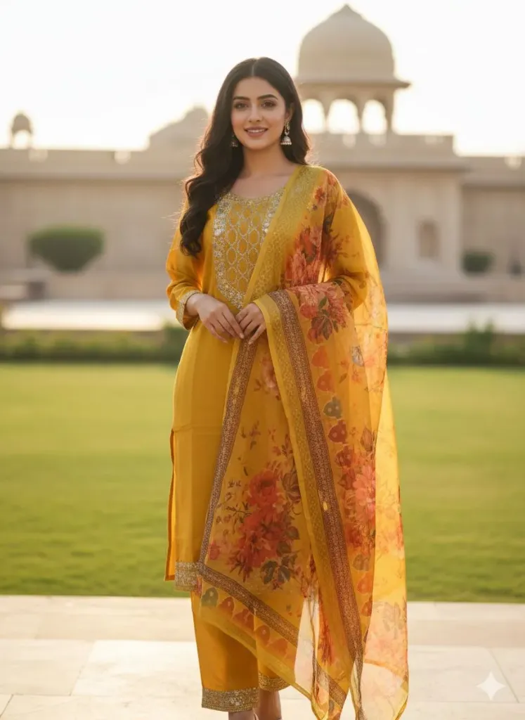Stunning mustard yellow suit set