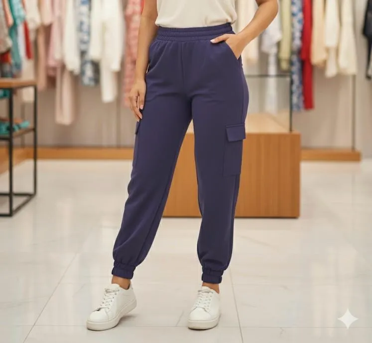 Navy blue cargo jogger pant