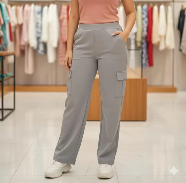 Trendy grey cargo pant