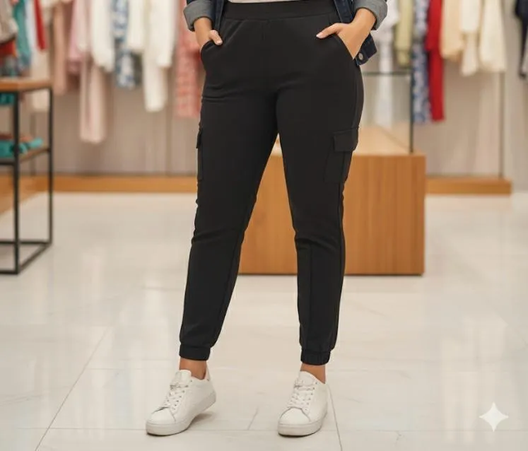 Classic black cargo jogger pant