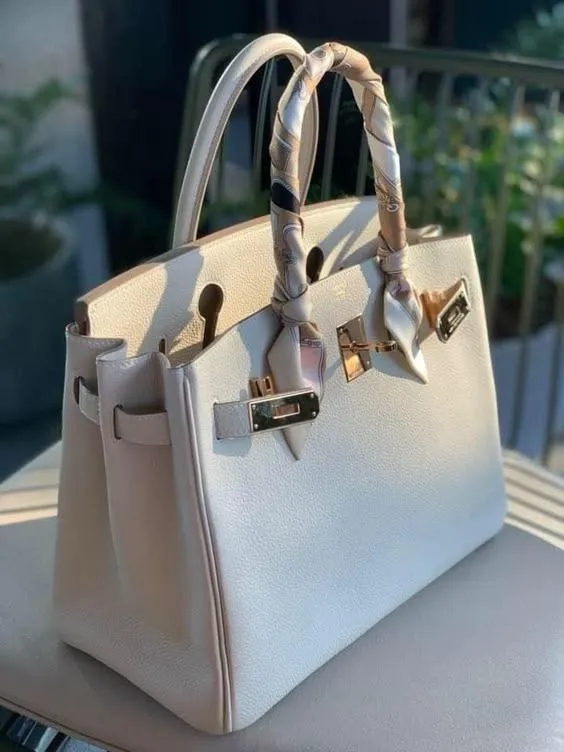 Premium white structured handbag