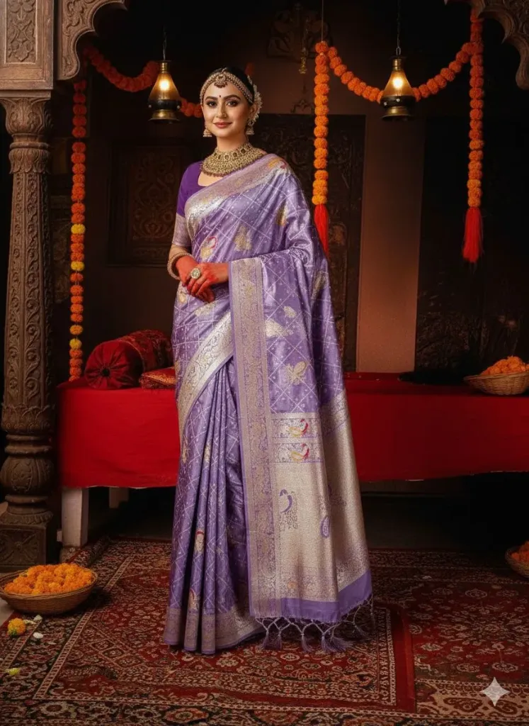 Lavender Elegant Silk Saree