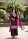 Deep wine embroidered kurta set