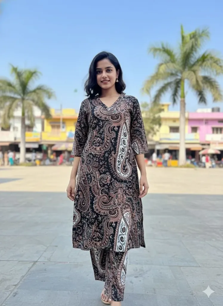 Printed kurta–pant set